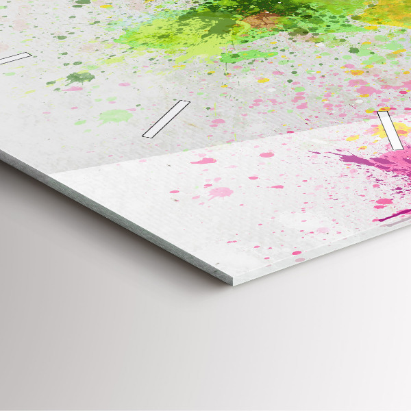 Reloj cuadrado Mapamundi sobre papel