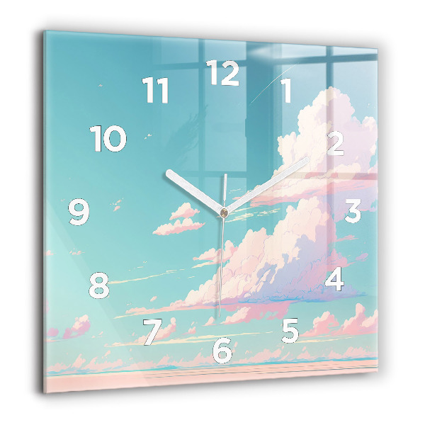 Reloj de pared cuadrado Cielo color pastel