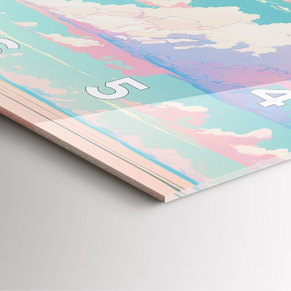 Reloj de pared cuadrado Cielo color pastel