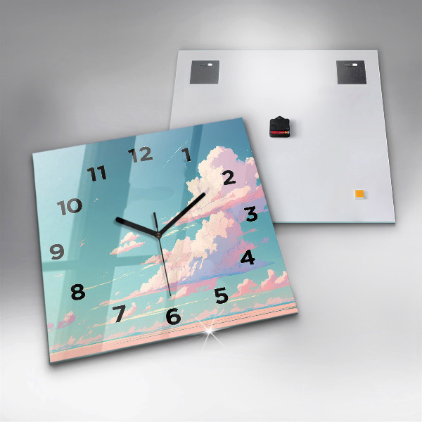 Reloj de pared cuadrado Cielo color pastel