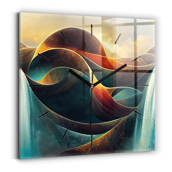 Reloj cuadrado Fondo de cascada