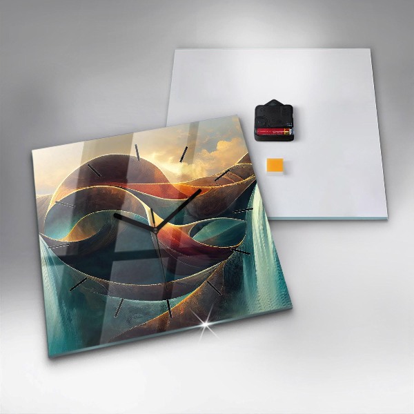 Reloj cuadrado Fondo de cascada