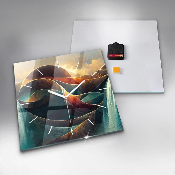 Reloj cuadrado Fondo de cascada