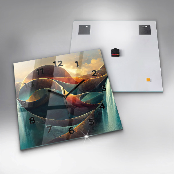 Reloj cuadrado Fondo de cascada