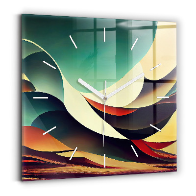 Reloj de pared cuadrado Fondo de líneas abstractas