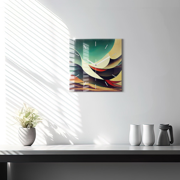 Reloj de pared cuadrado Fondo de líneas abstractas