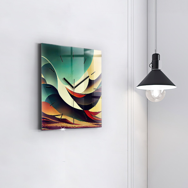 Reloj de pared cuadrado Fondo de líneas abstractas