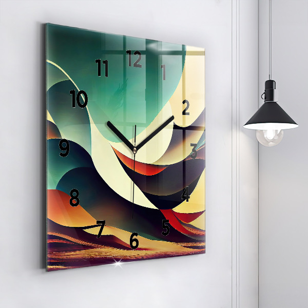 Reloj de pared cuadrado Fondo de líneas abstractas