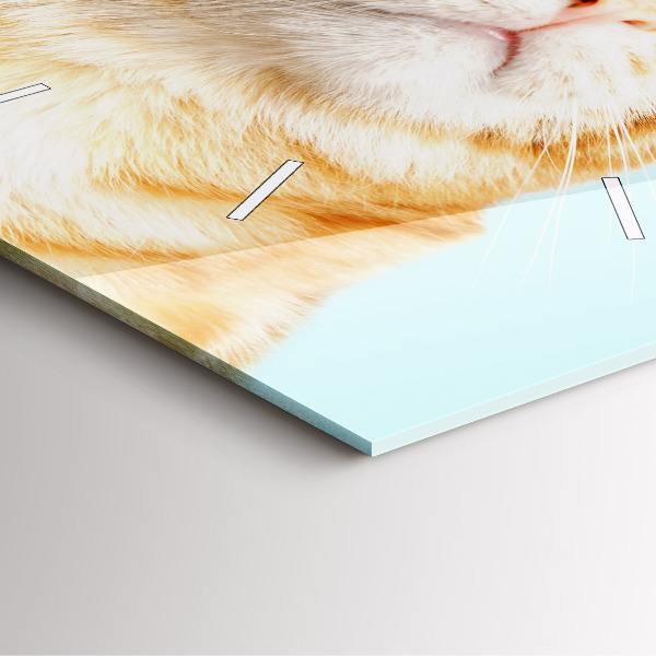 Reloj de pared cuadrado Divertido gato con gafas