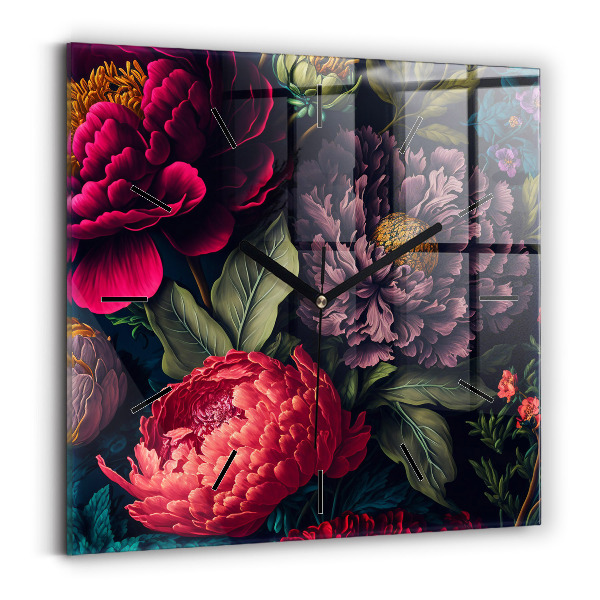 Reloj cuadrado Ramo de flores vintage