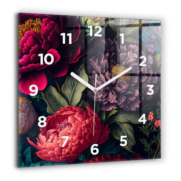 Reloj cuadrado Ramo de flores vintage