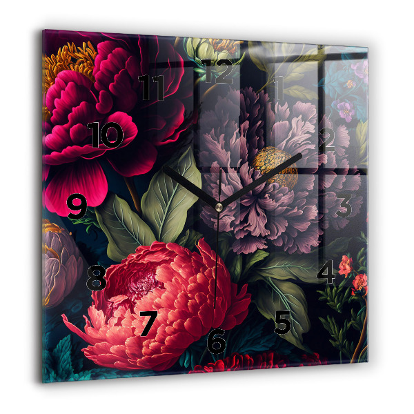 Reloj cuadrado Ramo de flores vintage