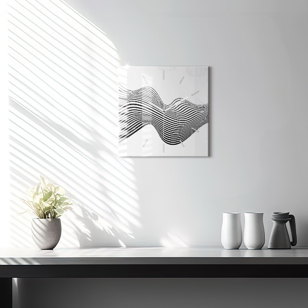 Reloj cuadrado Arte en blanco y negro