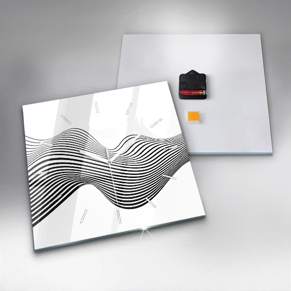 Reloj cuadrado Arte en blanco y negro