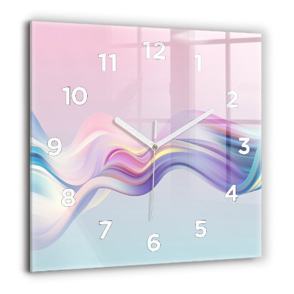 Reloj de pared cuadrado Abstracto pastel de olas