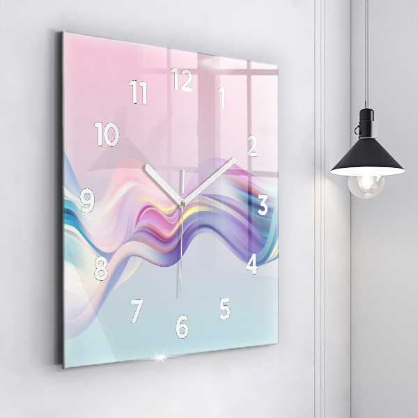 Reloj de pared cuadrado Abstracto pastel de olas