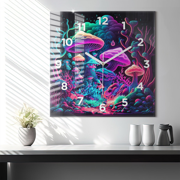 Reloj cuadrado Setas de neón