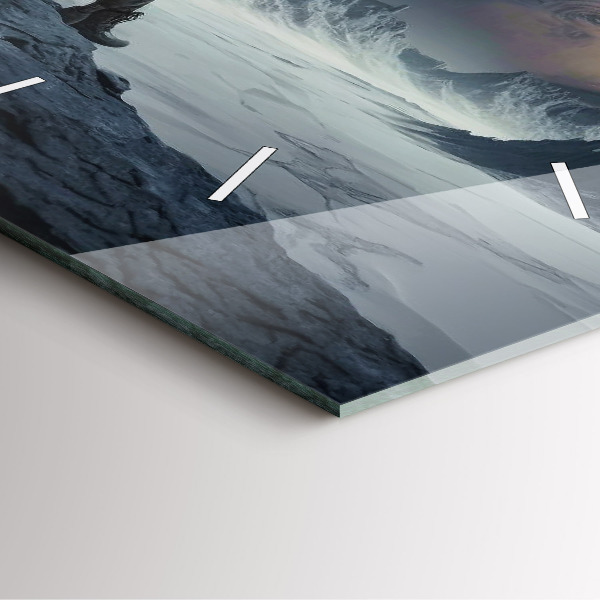 Reloj cuadrado Hombre en la luna de fondo