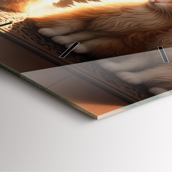 Reloj cuadrado Cuatro gatos al sol