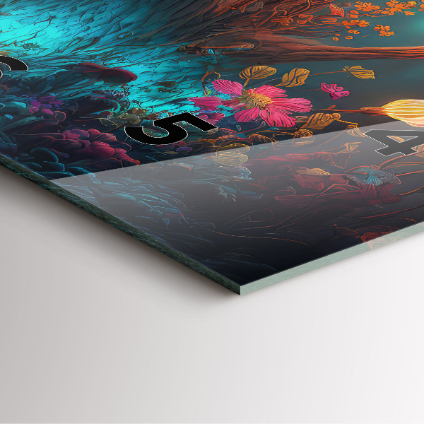 Reloj de pared cuadrado Bosque y setas mágicas