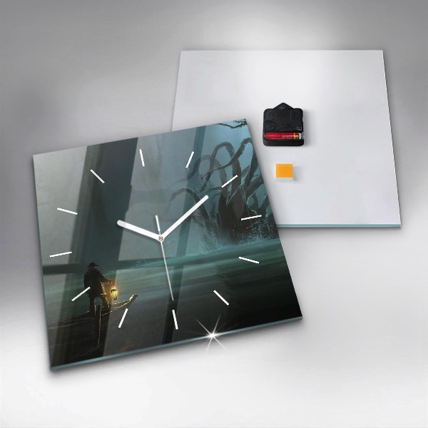 Reloj cuadrado Hombre y monstruo en pantano