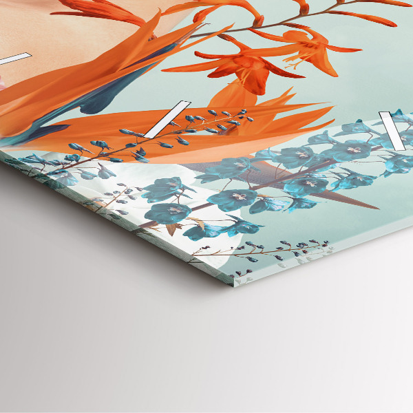 Reloj de pared cuadrado Mujer con flores