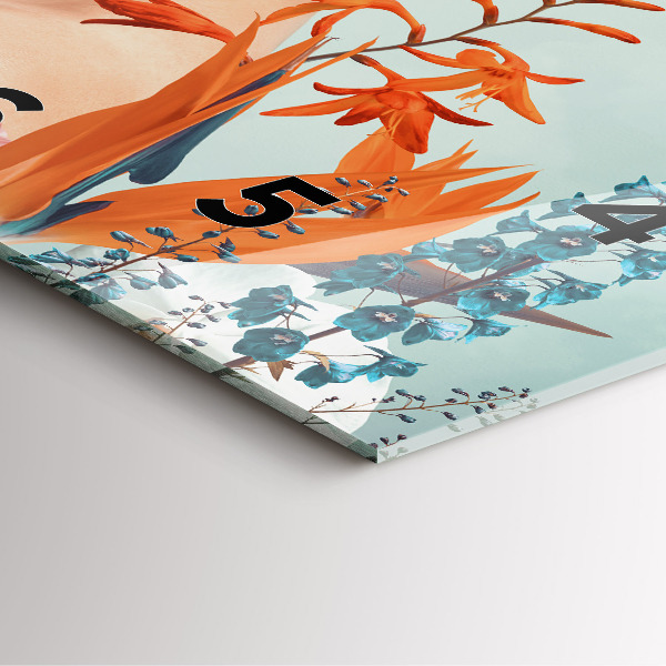 Reloj de pared cuadrado Mujer con flores