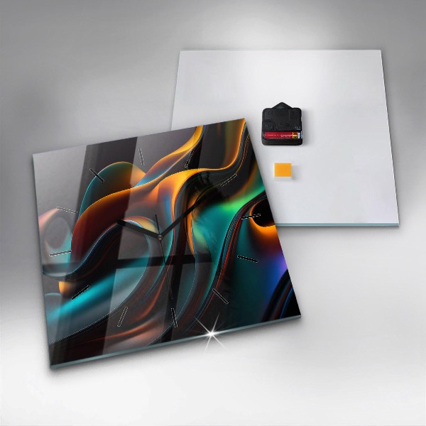 Reloj de pared cuadrado Ola futurista