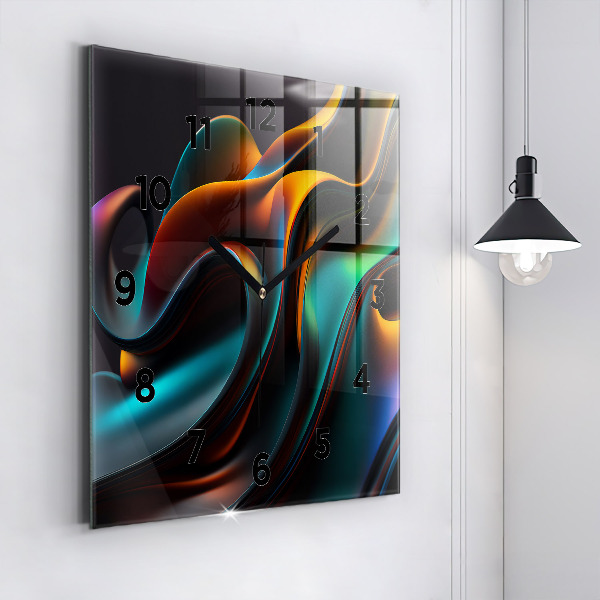 Reloj de pared cuadrado Ola futurista