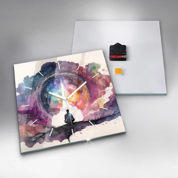 Reloj de pared cuadrado Meditación de estilo de vida