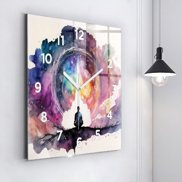 Reloj de pared cuadrado Meditación de estilo de vida