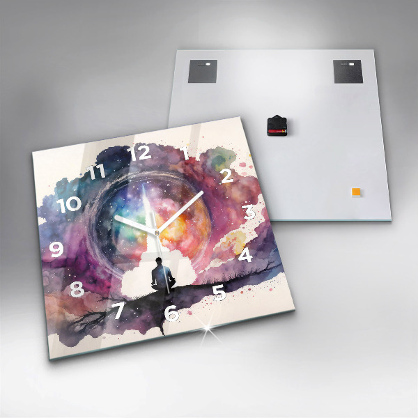 Reloj de pared cuadrado Meditación de estilo de vida