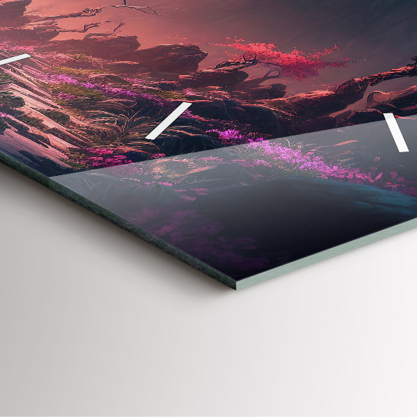 Reloj cuadrado Bosque mágico y cordillera