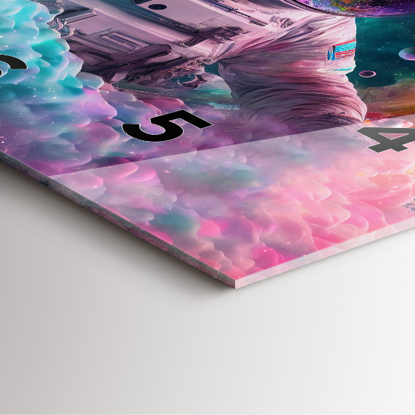 Reloj cuadrado Cosmonauta nubes de colores