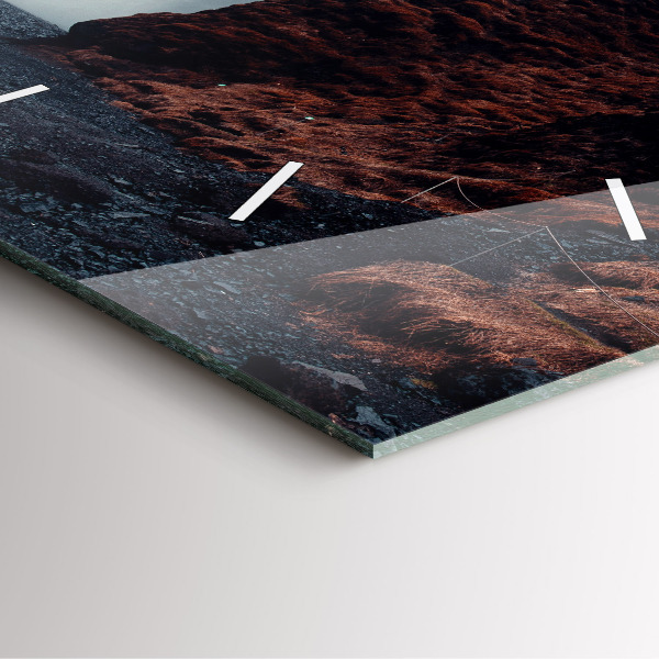 Reloj de pared cuadrado Cascada Paisaje de Islandia