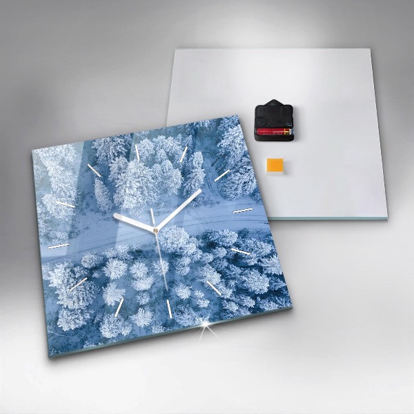 Reloj cuadrado Bosque a vista de pájaro Drone