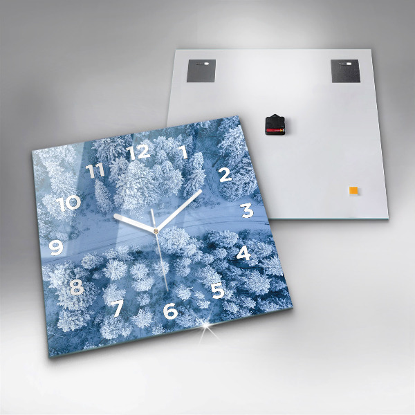 Reloj cuadrado Bosque a vista de pájaro Drone