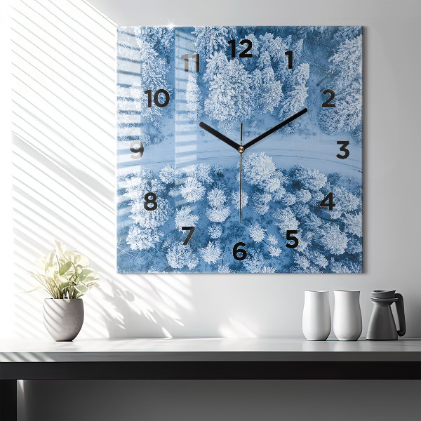 Reloj cuadrado Bosque a vista de pájaro Drone