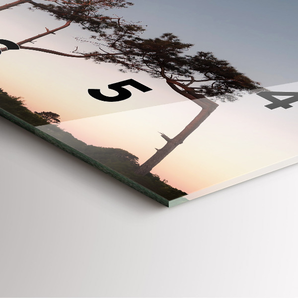 Reloj de pared cuadrado Media luna y árboles