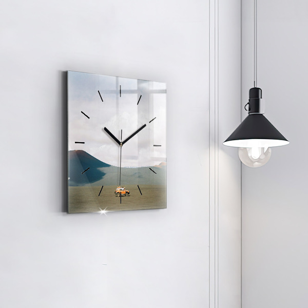 Reloj de pared cuadrado Vehículo en el desierto de Kamchatka