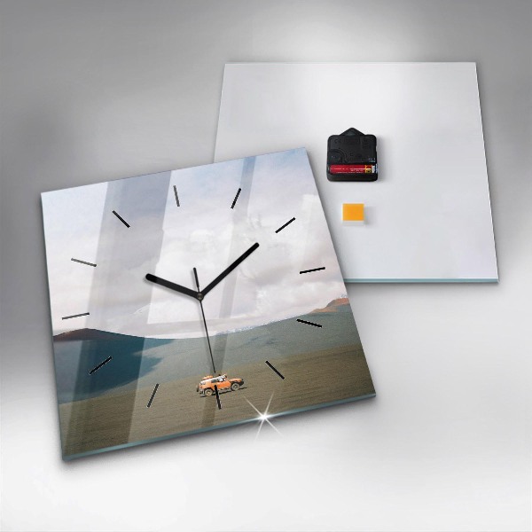 Reloj de pared cuadrado Vehículo en el desierto de Kamchatka