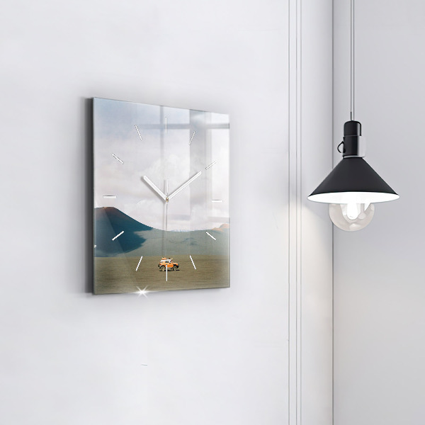 Reloj de pared cuadrado Vehículo en el desierto de Kamchatka