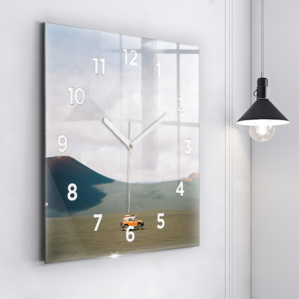 Reloj de pared cuadrado Vehículo en el desierto de Kamchatka