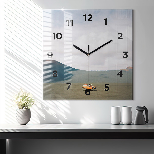 Reloj de pared cuadrado Vehículo en el desierto de Kamchatka