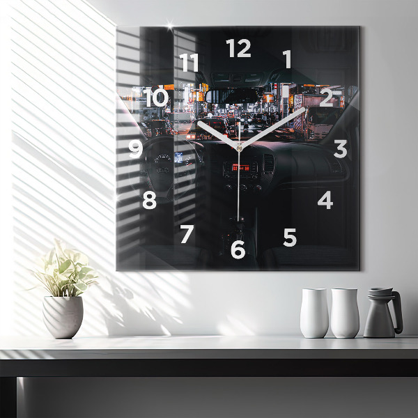 Reloj de pared cuadrado Coche en Tokio