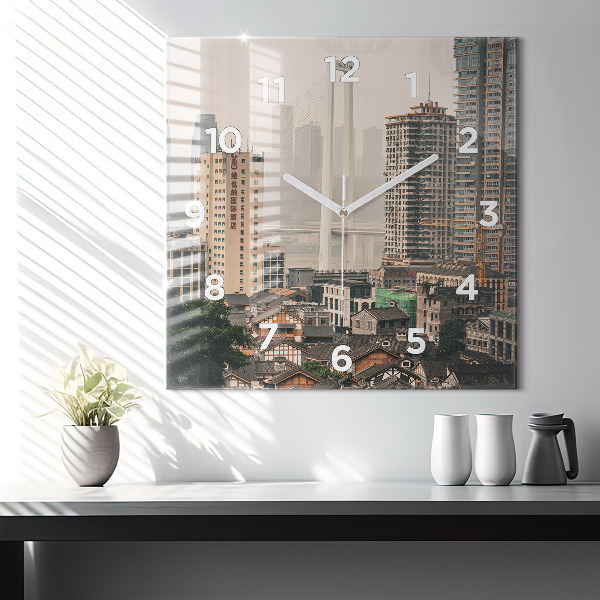 Reloj de pared cuadrado Casco antiguo de Chongqing