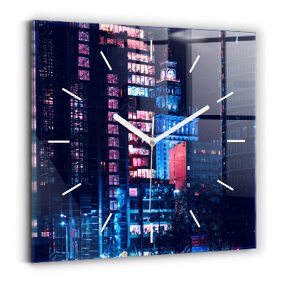 Reloj de pared cuadrado Varsovia de noche
