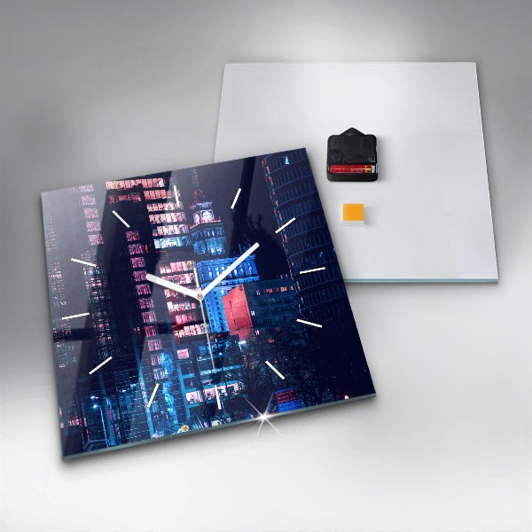 Reloj de pared cuadrado Varsovia de noche