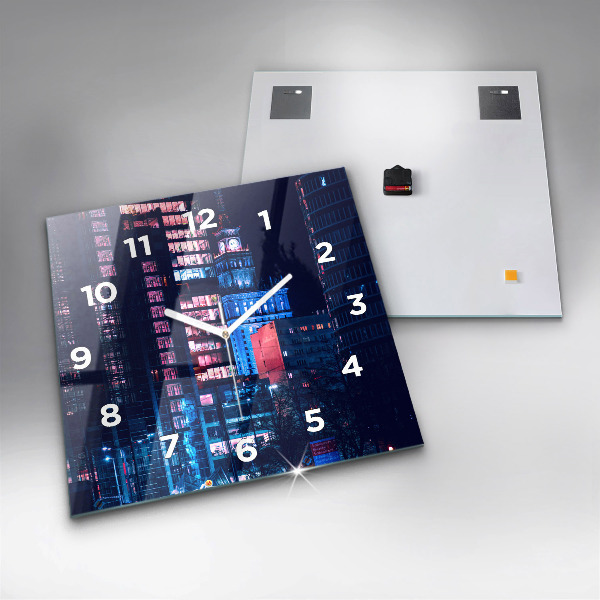 Reloj de pared cuadrado Varsovia de noche