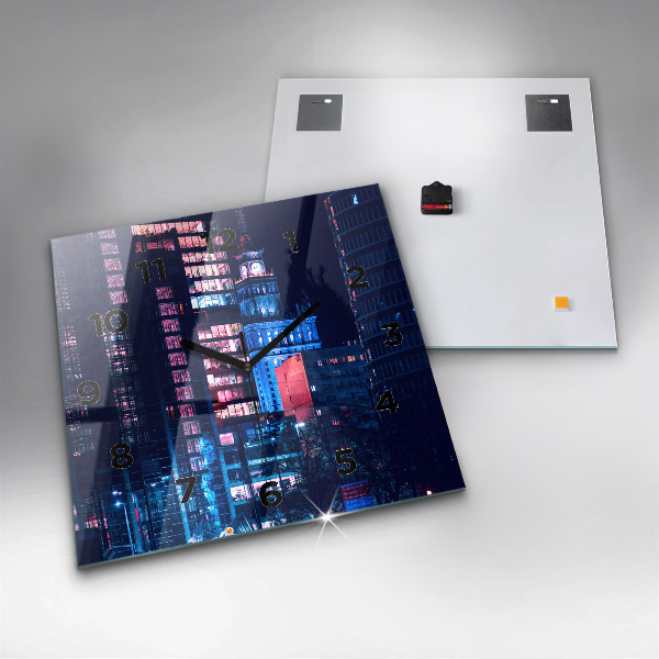 Reloj de pared cuadrado Varsovia de noche